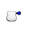  jiateng amber ball handle glass cup, aesthetic glass tumbler for coffee