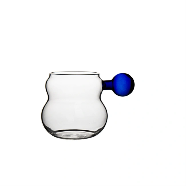  jiateng amber ball handle glass cup, aesthetic glass tumbler for coffee