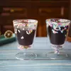 jiateng colorful confetti stemmed glass cup, fun gift glass cup for friends
