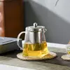 Elegant transparent glass tea pot for herbal tea blooming tea and green tea