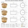 300ml small circular glass food storage container measuring 11.5 by 11.5 by 5.6cm with matching beige polypropylene lid