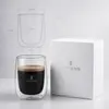 200ml handleless double wall coffee glass with tapered body for cafes restaurants and wholesale glassware buyers