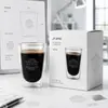 Wholesale JT-D110 300ml double wall glass coffee cup for cafes restaurants hotels and retailers