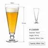 12oz tall beer glass with ball stem and circular footed base