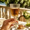 Fluted glass goblet with classic stemmed design for dining and hospitality use