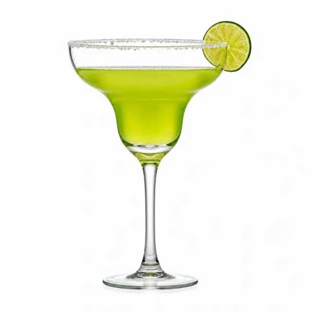 145ml mini margarita glass with wide rim bowl and elegant stem