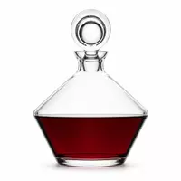 220mm wide base glass red wine decanter with decorative round stopper