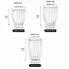 350ml clear ribbed drinking glass with rounded body and 12cm height