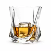 310ml twist whiskey glass with sculpted heavy base for whiskey and spirits serving