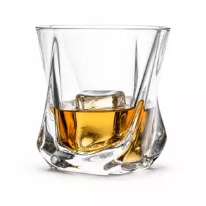 310ml twist whiskey glass with sculpted heavy base for whiskey and spirits serving
