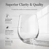 Transparent rounded stemless drinking glass for water juice and cold drinks