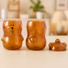 Custom cute glass mug with lid for creative drinkware collections