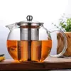 Round Borosilicate Glass Teapot with Stainless Steel Infuser – Heat Resistant Tea Pot