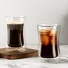 Jiateng double wall glass cup with transparent insulated design for coffee and beverage drinks