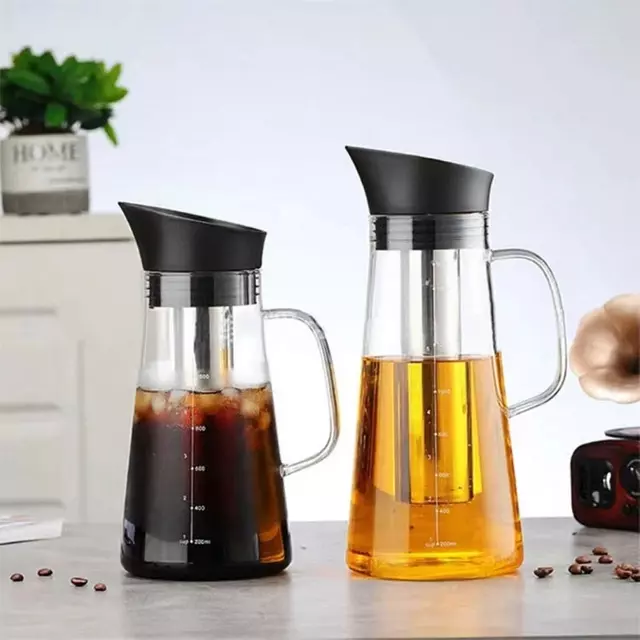 Borosilicate Glass Cold Brew Coffee Pitcher with Filter Lid