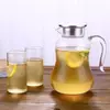  jiateng borosilicate glass water pitcher with stainless steel lid and filter