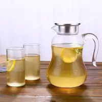 jiateng borosilicate glass water pitcher with stainless steel lid and filter