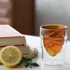 Modern aesthetic glass cup for home cafe and office use