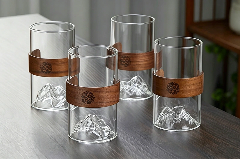 Mountain-Inspired Glassware: Elegant Double-Layered Glasses for Tea, Coffee, and Whiskey