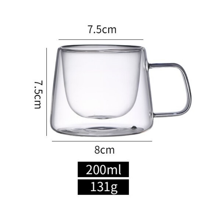 Elegant double-wall glass coffee cup by Jiateng, heat-resistant and stylish, perfect for birthdays, holidays, or housewarming gifts