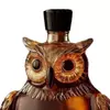 Elegant owl-shaped glass bottle perfect for bourbon, scotch, and whiskey