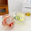 jiateng borosilicate glass cup, minimalist coffee mug with ball handle