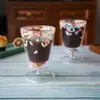 jiateng pastel confetti stemmed glass cup, decorative home bar glass cup