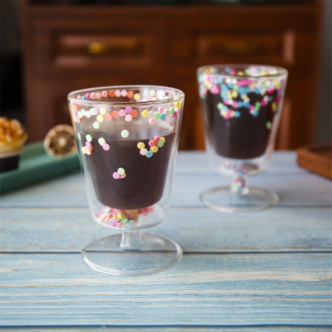 jiateng pastel confetti stemmed glass cup, decorative home bar glass cup