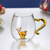 Jiateng creative glass cup with starfish inside, perfect for hot or cold drinks, stylish and decorative for table display