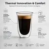 Transparent 300ml double wall coffee cup with 90mm top diameter and 120mm overall height