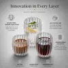 450ml tall vertical ribbed glass tumbler with 14.5cm height and 8.5cm top width 5