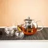 Premium borosilicate glass teapot with removable stainless steel infuser for loose leaf tea