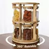 Elegant rotating seasoning jar set designed for efficient kitchen organization and easy access