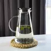 Elegant cone shape glass beverage pitcher for water, juice, and fruit-infused drinks