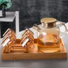Elegant modern glass beverage carafe for serving water, tea, juice, and fruit-infused drinks