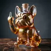 Decorative French bulldog glass liquor bottle for luxury home bars and collectors