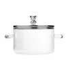 Elegant Glass Soup Pot with Clear Lid for Kitchen and Restaurant Use