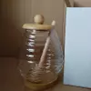 Decorative Glass Honey Jar with Dipper for Home and Gift Market