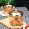Elegant Glass Cooking Pot with Handles for Home and Restaurant Kitchen
