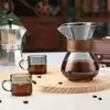 Elegant manual coffee brewing carafe made from heat resistant borosilicate glass