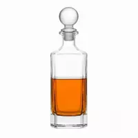 Jiateng square glass whiskey decanter with round glass stopper