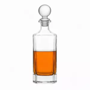 Jiateng square glass whiskey decanter with round glass stopper