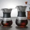 Hand Hammered Borosilicate Glass Pour Over Coffee Server with Stainless Steel Filter