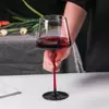 Jiateng wine glass black base detail, designed for stability and a sleek modern aesthetic on any tabletop.