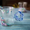  jiateng pastel flower handle glass cup, fun colorful confetti kitchen drinkware