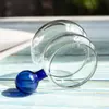 jiateng cute glass cup with colorful ball handle, unique gift glass mug