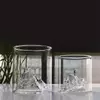 Mountain range glass cup used for tea showing the beautiful mountain silhouette with liquid