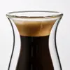 Small double wall espresso cup featuring a wide 70mm flared opening and rounded transparent lower body