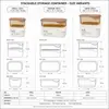 Compact 330ml rectangular food storage container measuring 11.0 by 7.9 by 7.6cm with a fitted lid and removable inner tray.
