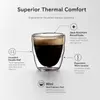80ml double wall espresso glass with 64mm width and 63mm height for small coffee servings